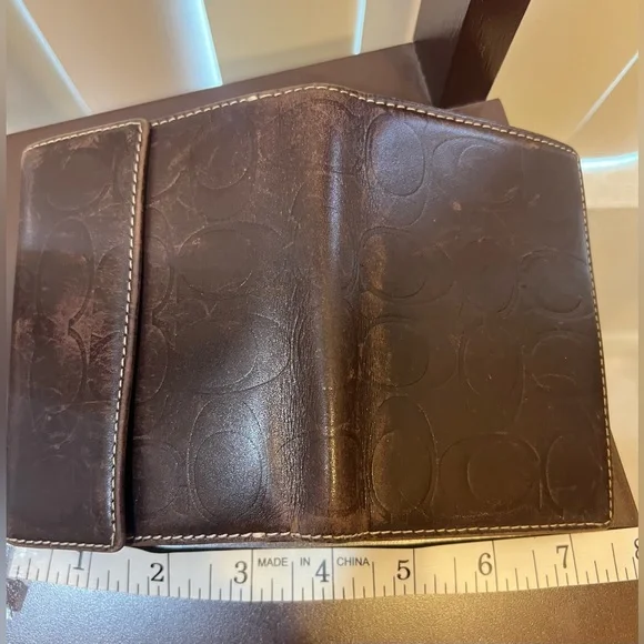 Coach EUC Vtg Saddle Brown Leather Bi-Fold Card Holder Snap Front Coin Wallet - Picture 4 of 13